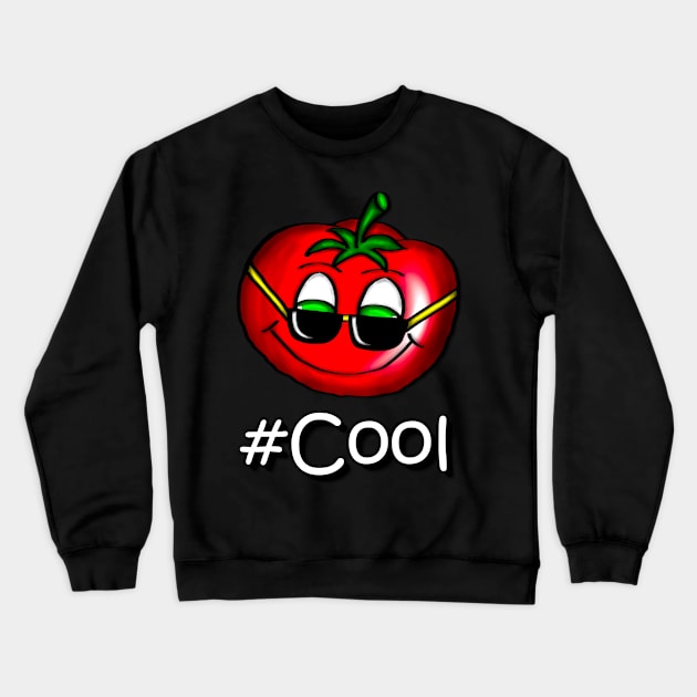 #Cool Tomatoe with sunglasses - white Crewneck Sweatshirt by emyzingdesignz